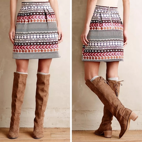 Anthropologie Dresses & Skirts - Anthropologie Glistened Geo Mini Skirt by Nomad Morgan Carter sz 8